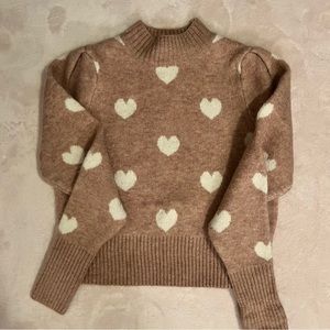 Brand new knit sweater blush pink with hearts